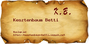 Kesztenbaum Betti névjegykártya